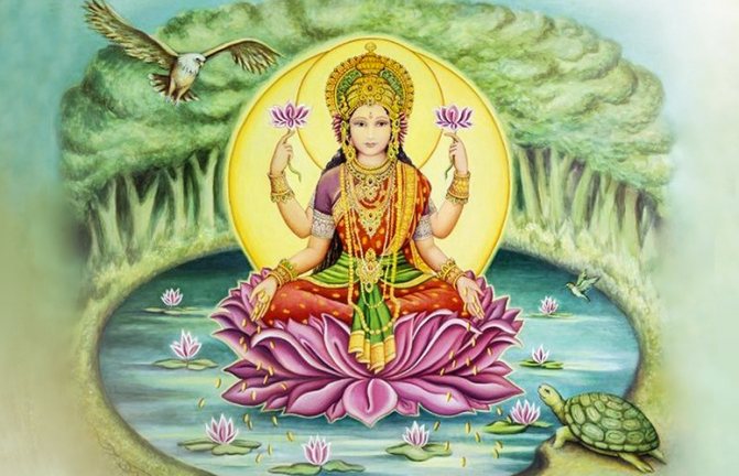 Жена Вишну — прекрасная богиня Шри-Лакшми